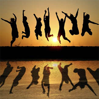 9 types of friends - people jumping for joy