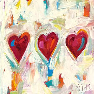 heart of love - images showing three hearts in artsy style
